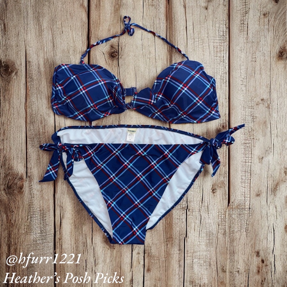 NWOT OLD NAVY RED/BLUE BIKINI SIZE XXL